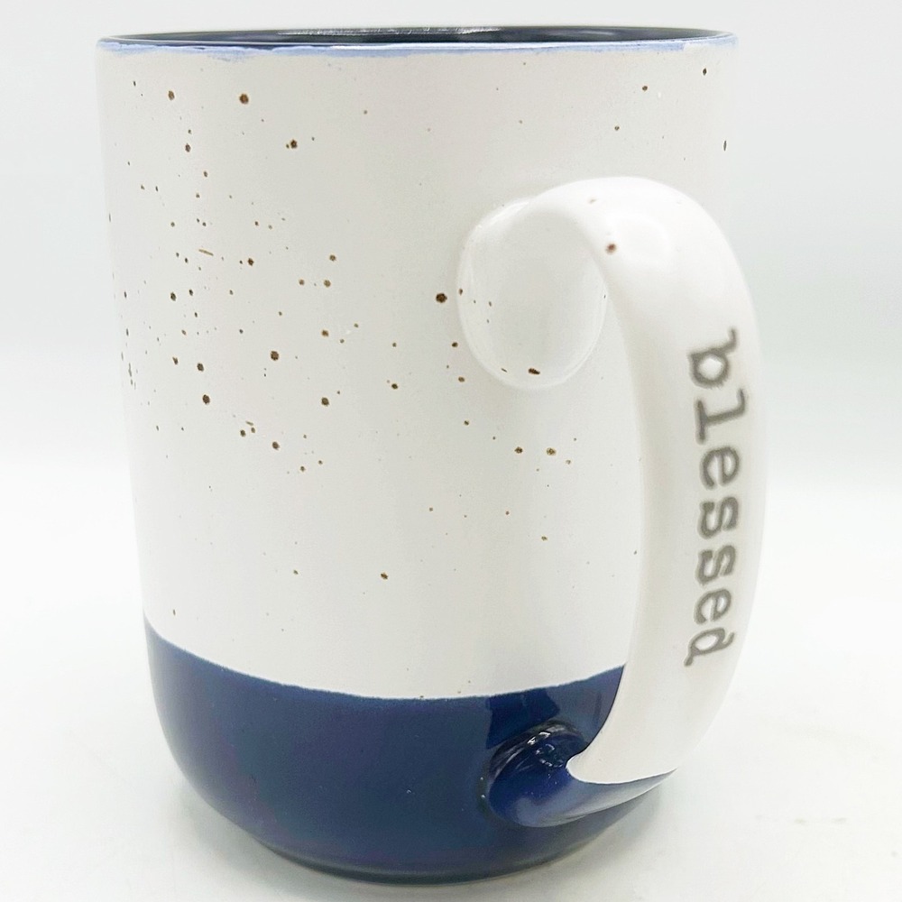 Blessed‎ Blue and White Speckled Mug
